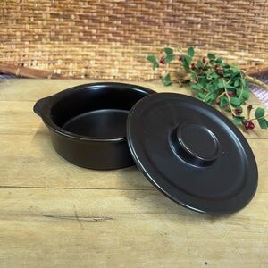 Vintage Doverstone England lidded dish brown individual casserole dish